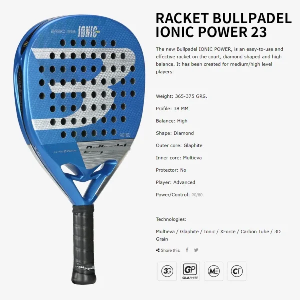 Bullpadel Raqueta de Padel Professional Soft Face Car  375gr - Image 3