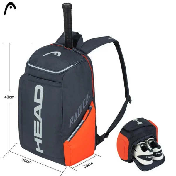 HEAD Original Radical Tennis Backpack 2-Pack Rackets, Mochila Head para padel o tenis capacidad 2 racketas tenis, mochila deportiva multiples compartimientos - Image 9