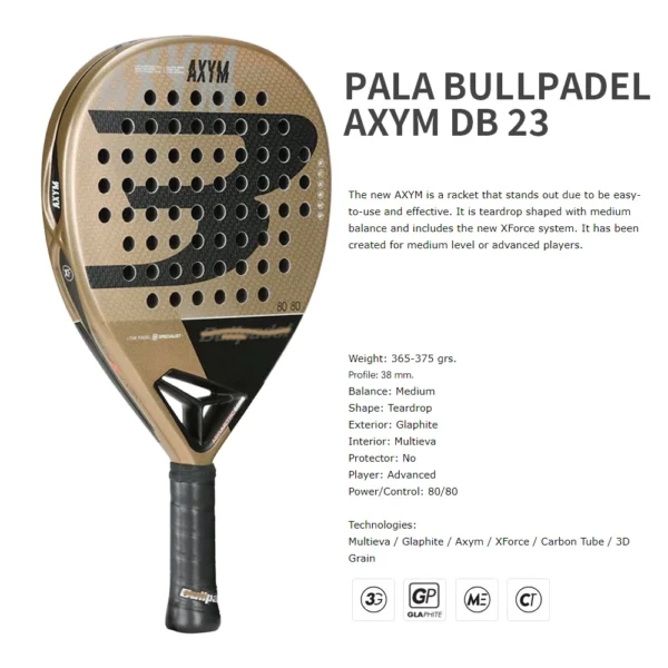 Bullpadel Raqueta de Padel Professional Soft Face Car  375gr