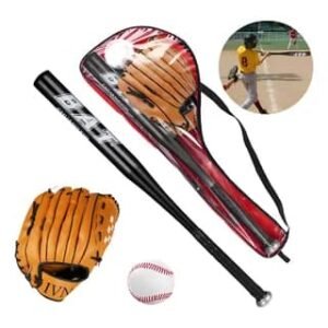 Juego De Béisbol Infantil Bate De Metal, Manopla Y Pelota